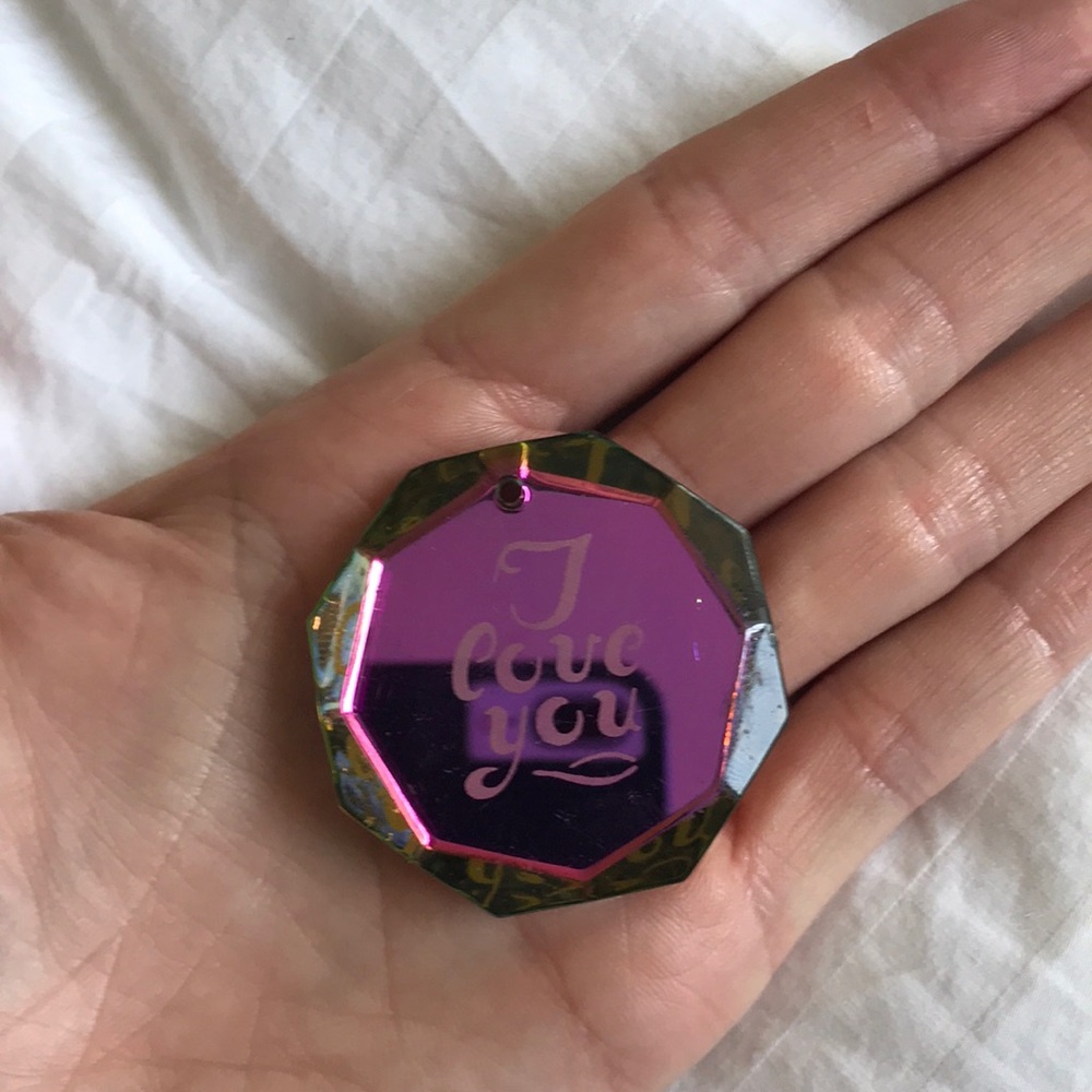 I LOVE YOU Rare Vtg Swarovski Crystal Vitrail
